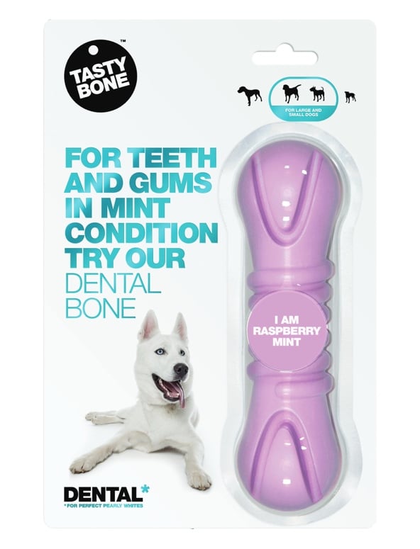 820012 TastyBone Dental Bone Medium Raspberry Mint PACK 0
