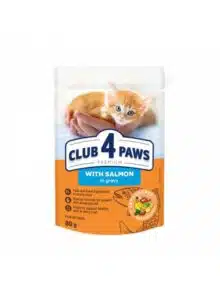 Club 4 Paws πλήρης υγρή τροφή για γατάκια σολομός σε σάλτσα