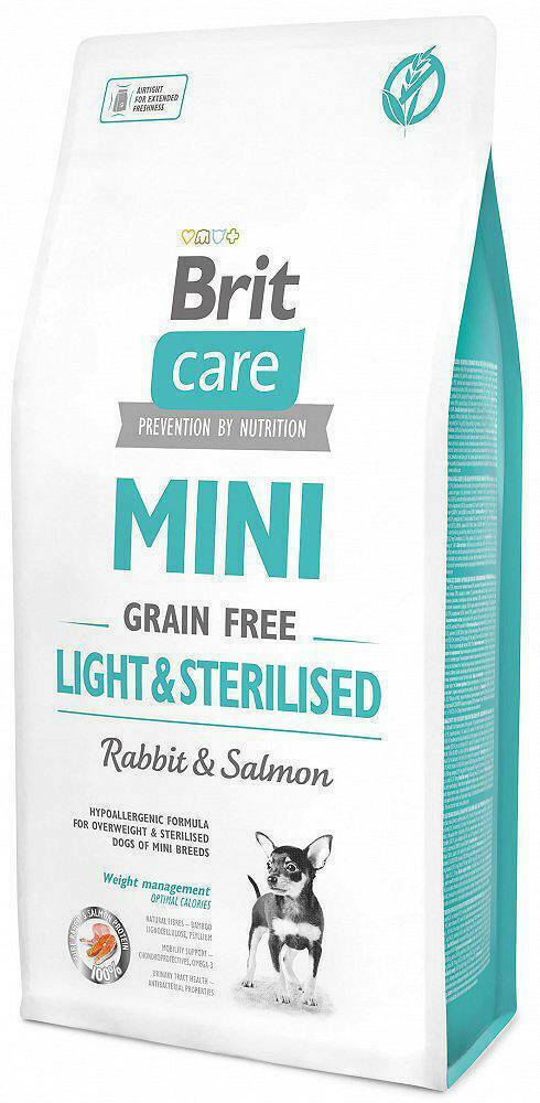 20241203104534 Brit Care Mini 2kg Xira Trofi Diaitis Gia Enilikous Steiromenous Skylous Mikrosomon Fylon Me Kouneli Kai Solomo Light Sterilised
