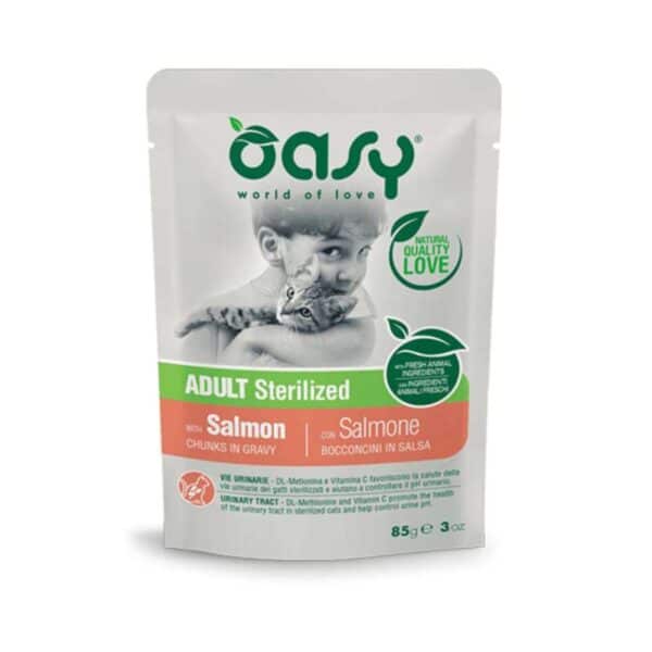 Oasy Cat Pouch Adult Sterilized With Salmon 85gr