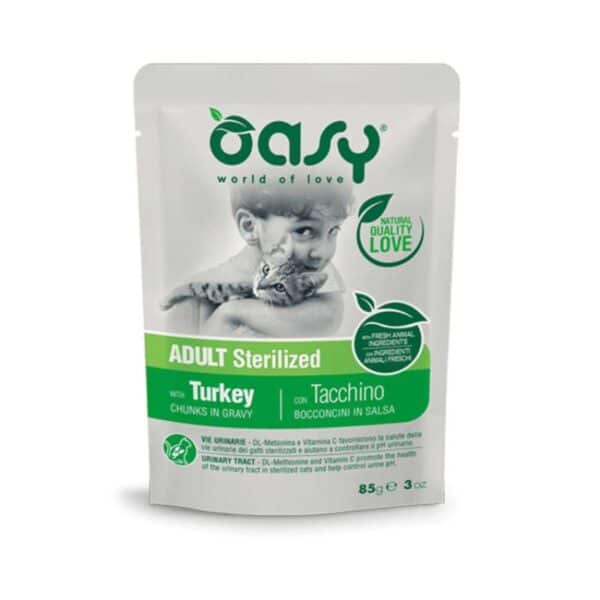 Oasy Cat Pouch Adult Sterilized With Turkey 85gr