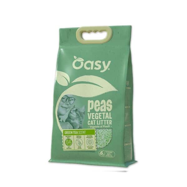 Oasy Φυτική Άμμος Γάτας Peas Green Tea 6lt Oasy Futiki Ammos Gatas Peas Me Arwma Prasino Tsai 6lt