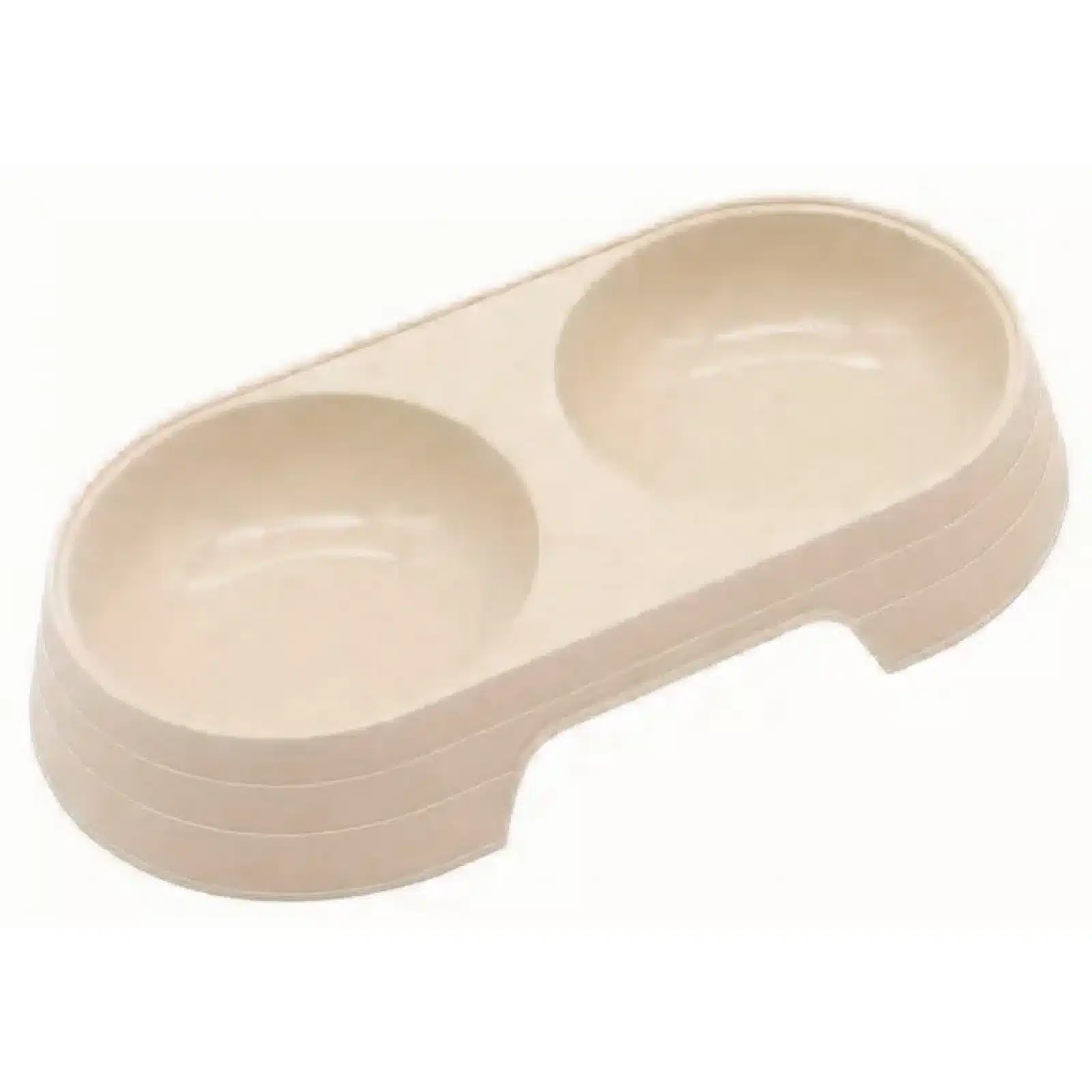 Πλαστικό Διπλό Μπολ Φαγητού και Νερού 23x12x3,8cm Μπεζ Plastiko Diplo Mpol Fagitou Kai Nerou Denik 23x12x3 8cm Mpez